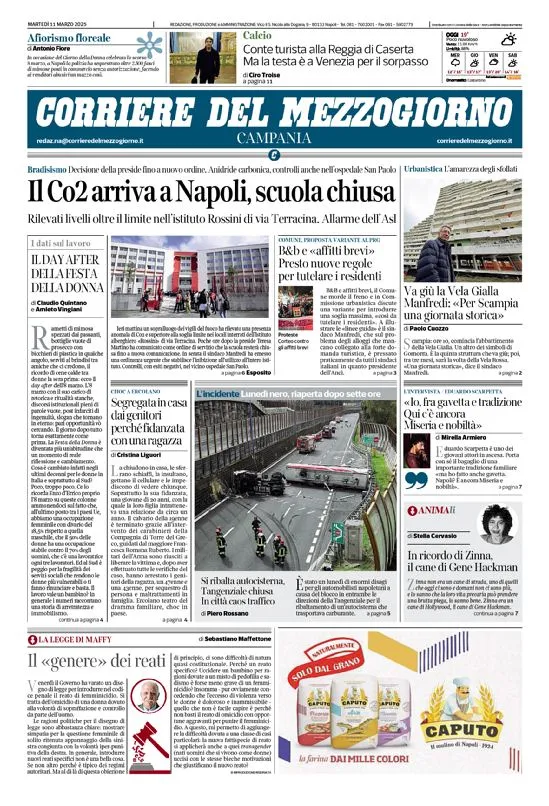 Prima-pagina-corriere del mezzogiorno-del-2025-03-11